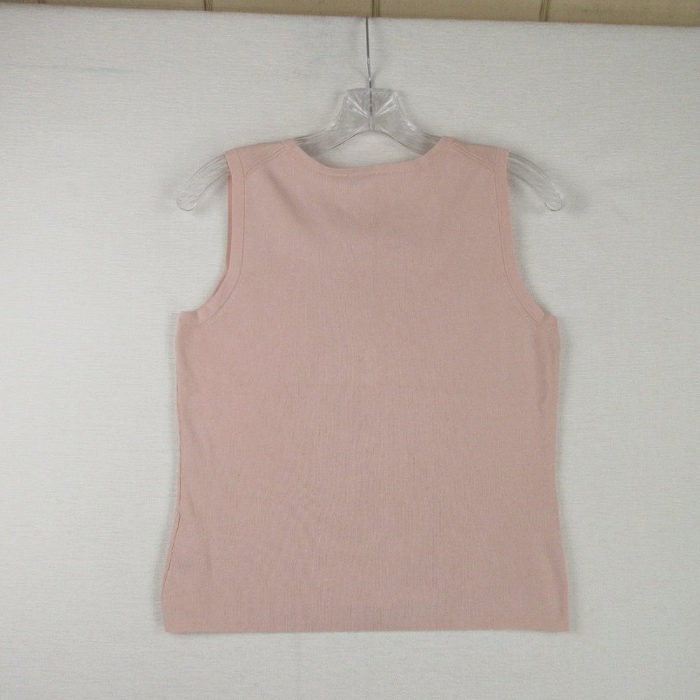David Brooks Rib Knit Silk Shell Size MP Pink - Picture 2 of 8